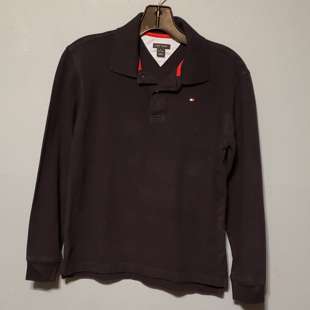 🛍Tommy Hilfiger Long Sleeve Polo Shirt, M (12/14)